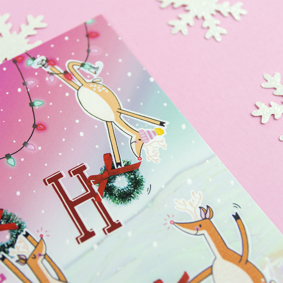 Detail van kerstkaart 'Ho Ho Ho' van Franje Design