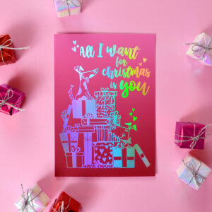 Kerstkaart 'All I want for Christmas' van Franje Design