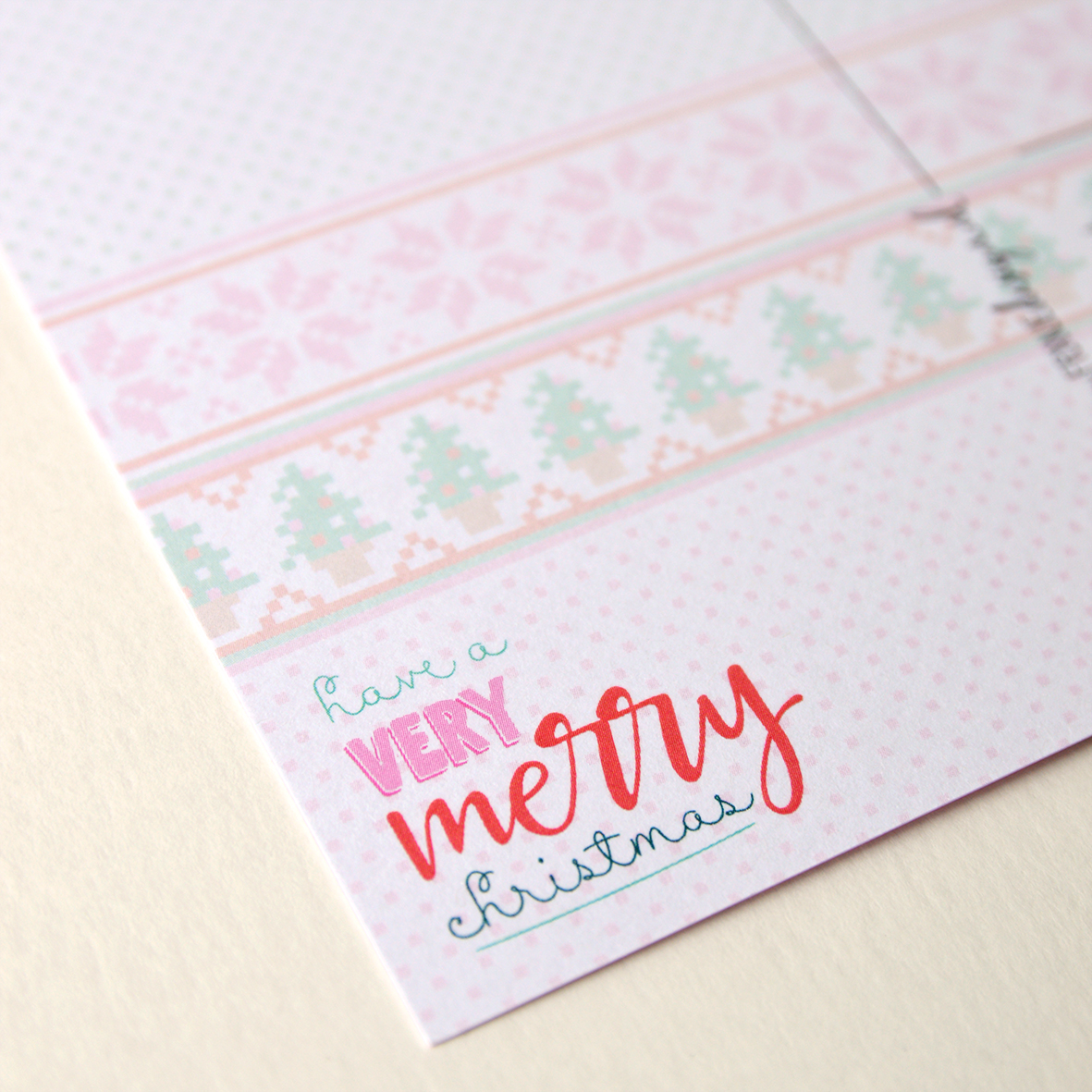 Detail van kerstkaart 'Very Merry' van Franje Design