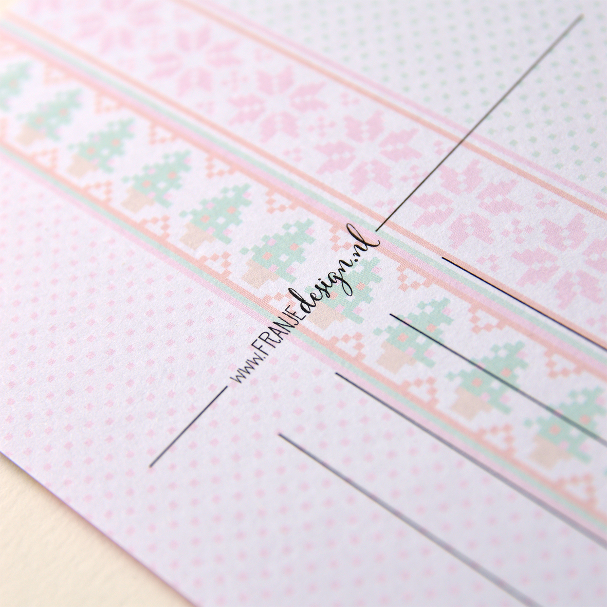 Detail van kerstkaart 'Very Merry' van Franje Design