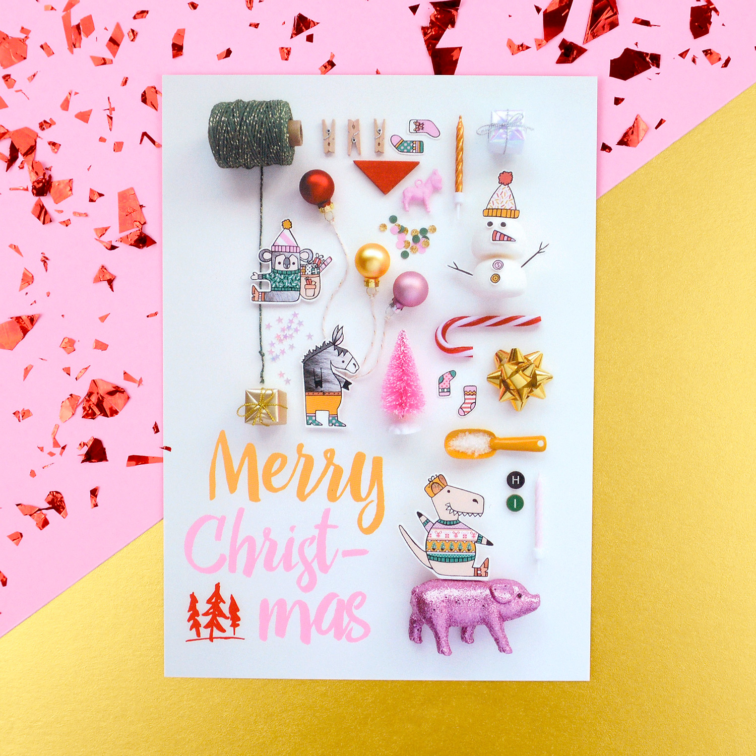 Kerstkaart 'Verzameling' van Franje Design