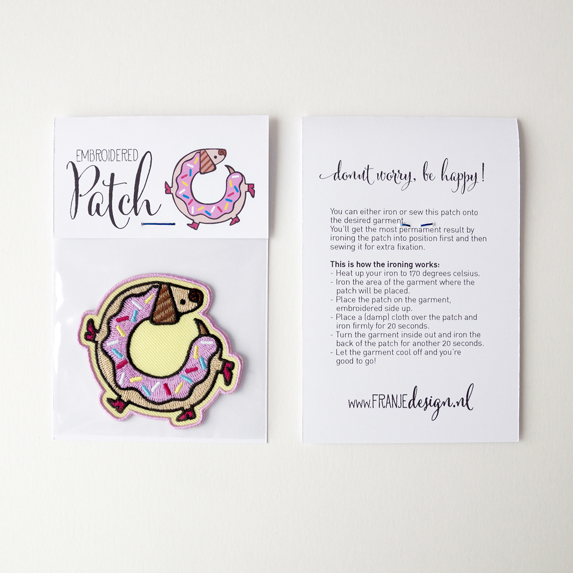 Embroidered patch 'Dachshund Donut' - Afbeelding 3
