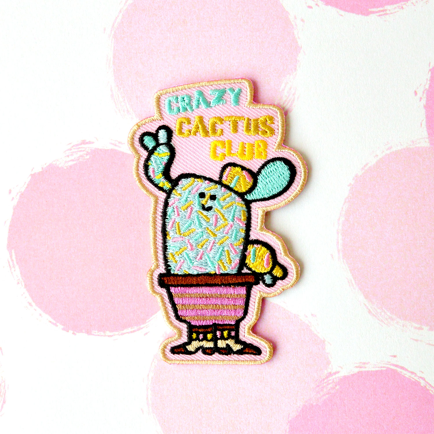 Embroidered patch 'Crazy Cactus Club'