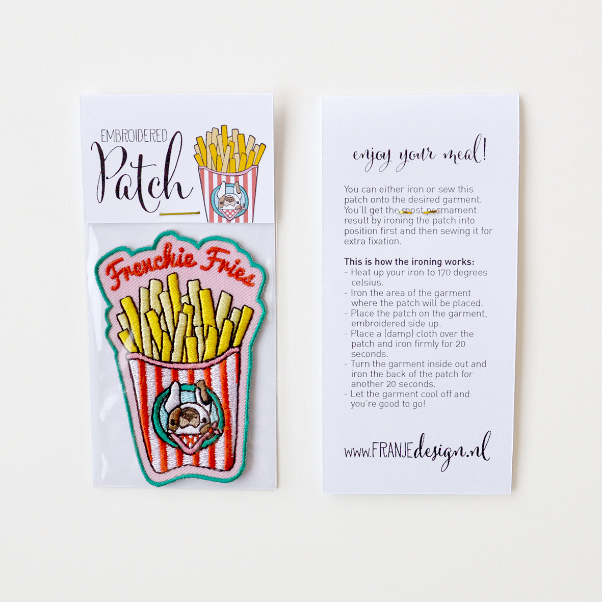 Embroidered patch 'Frenchie Fries' - Afbeelding 3