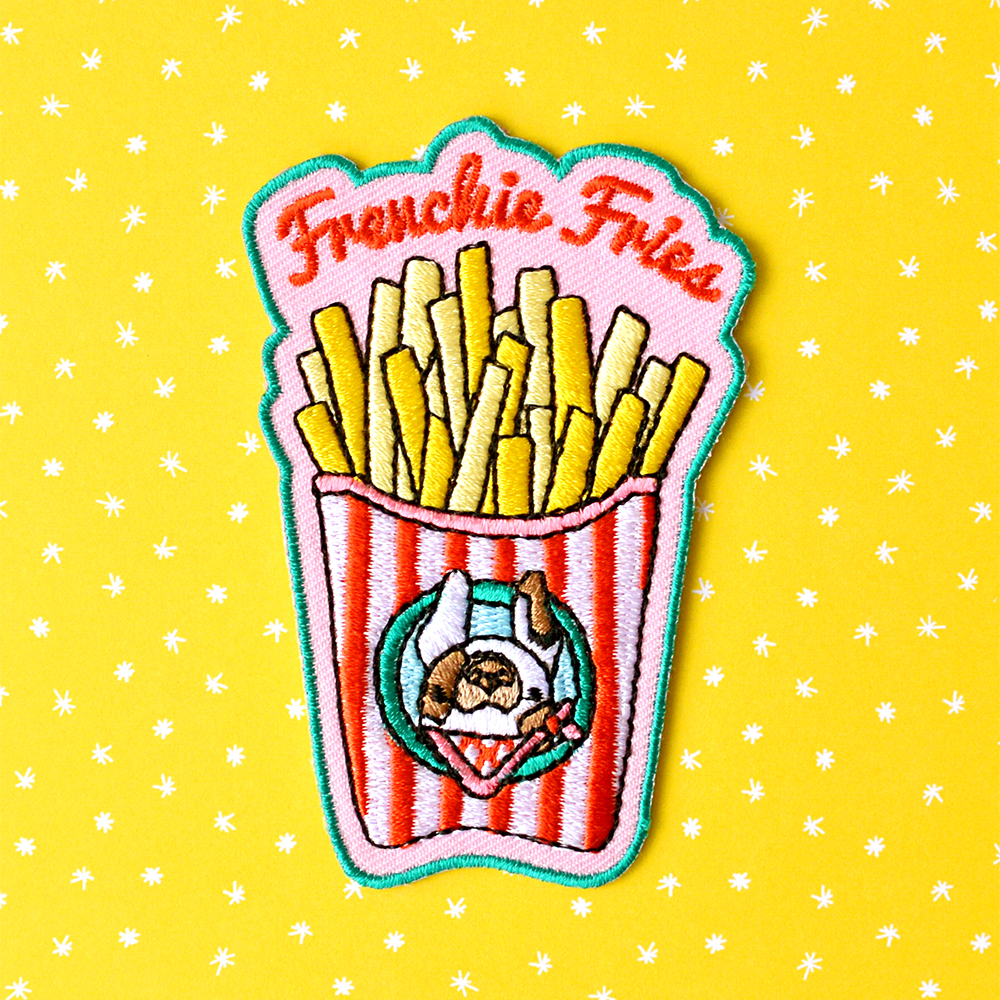 Embroidered patch 'Frenchie Fries'