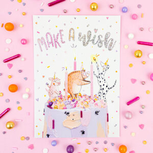 Make a Wish postcard by Franje Design
