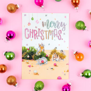 Merry Catmas postcard by Franje Design
