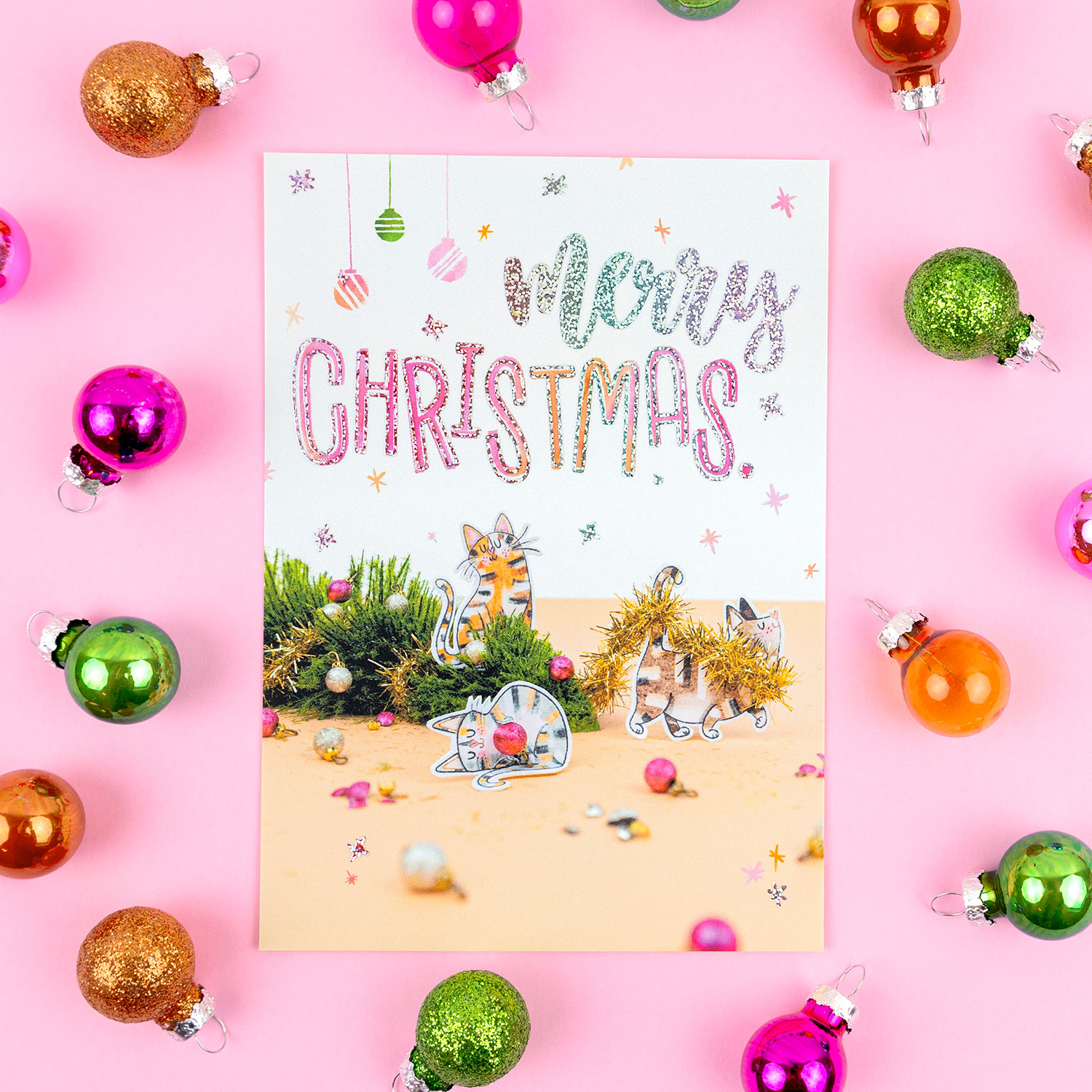 Merry Catmas postcard by Franje Design