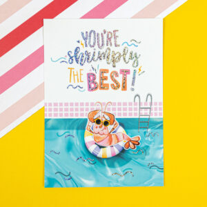 Shrimply the Best | geïllustreerde ansichtkaart als compliment van franje Design