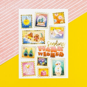 Warm Wishes postcard by Franje Design