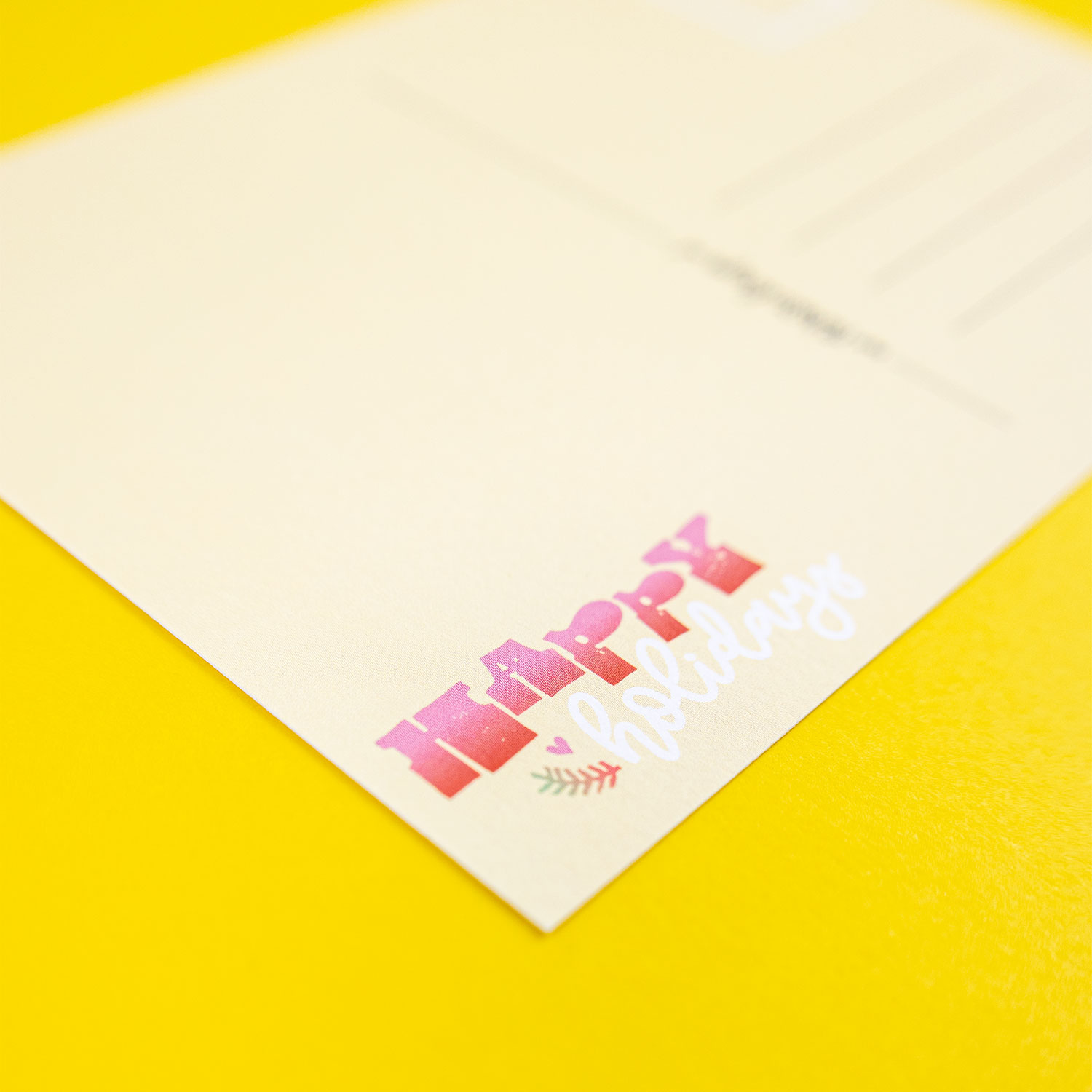 Close up of Warm Wishes postcard by Franje Design