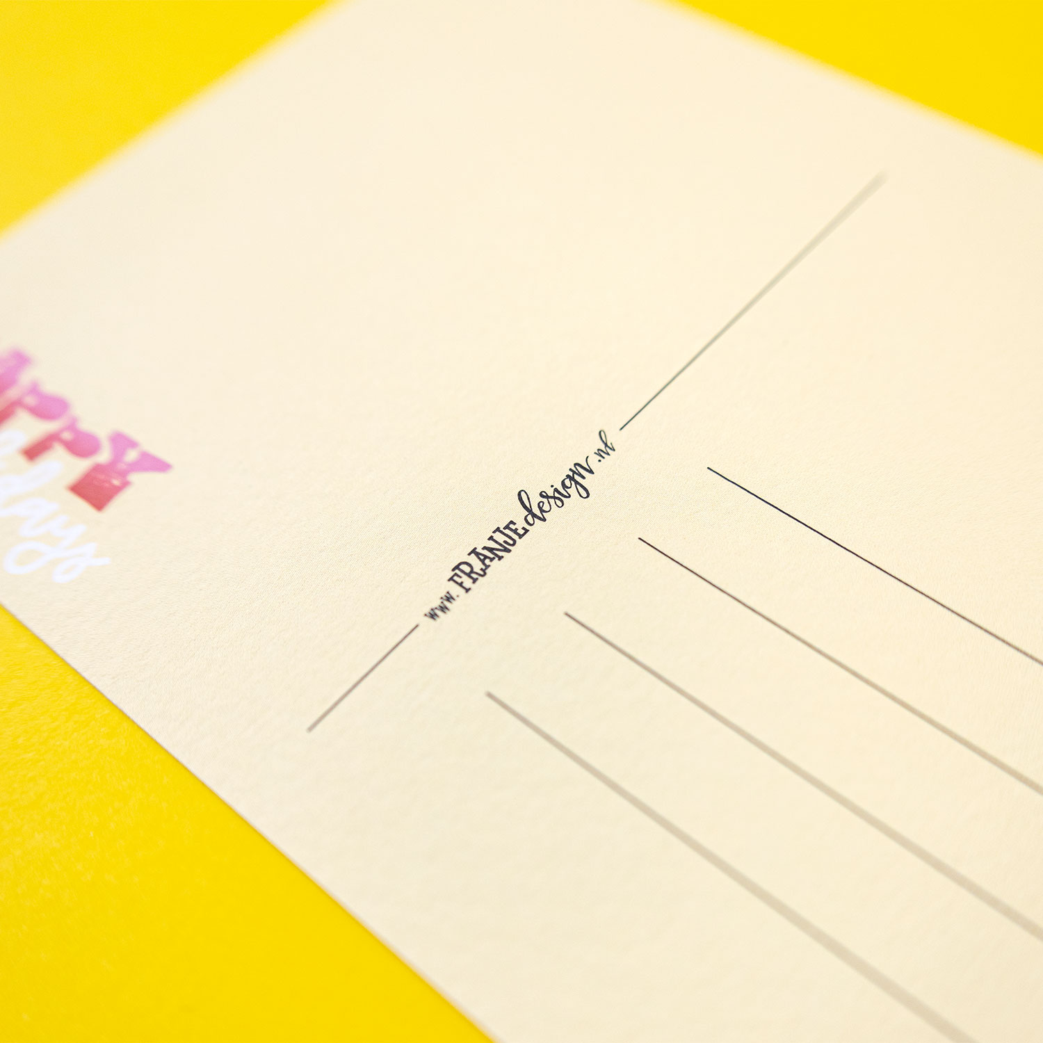 Close up of Warm Wishes postcard by Franje Design
