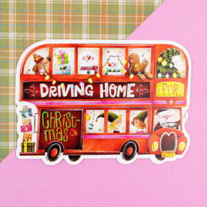 Driving Home for Christmas postcard by Franje Design